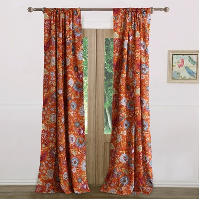 Puddle Length Multicolor Polyester Rod Pocket Window Drapes