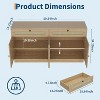 60" Rattan Sideboard with 4 Doors & 2 Drawers, Buffet Cabinet with Adjustable Shelves for Dining Room, Living Room, Entryway Storage - 2 of 4