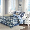 7 Pcs Stylish Coastal Coral Starfish Design Cotton Comforter Set,All Season Cozy Textile Down Alternative Bedding Set,Matching Shams & Pillows - 2 of 4