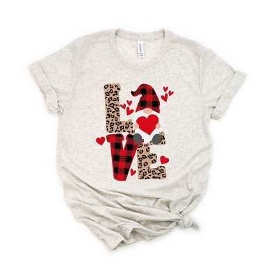 Simply Sage Market Women's Leopard Gnome Love Short Sleeve Graphic Tee - S - Oatmeal