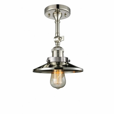 Innovations Lighting Railroad 1 - Light Semi-Flush Mount in  Polished Nickel