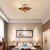 Chloe Lighting Crown Mosaic-Style 2 Light Semi-Flush Ceiling Fixture 16" Wide - 4 of 4