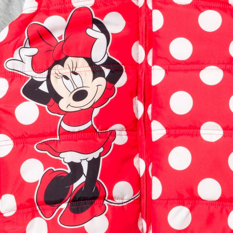 Disney Minnie Mouse Girls Zip Up Vest 2fer Jacket Toddler to Little Kid, 5 of 7