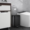 Bathroom Trash Can, 12L Stainless Steel Trash Can with Lid, Step Pedal, Soft Close, Removable Inner Bucket, for Kitchen, Bathroom, Office - 3 of 4