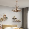 YIYIBYUS Resin Antler Chandelier Lighting 6 Light Ceiling Pendant Light - 2 of 4