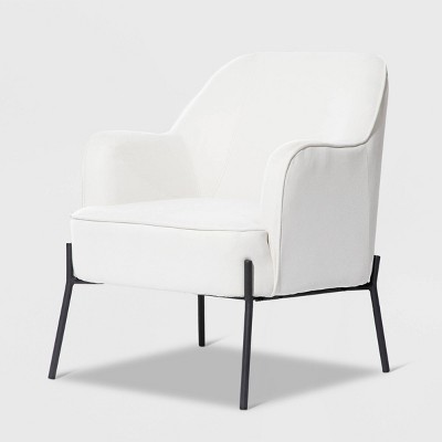 Daniella Cream Metal Contemporary Accent Arm Chair