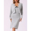 INSPIRE CHIC Women's Lingerie Spaghetti Strap V Neck At Knee Night Dress with Shrug - 3 of 4