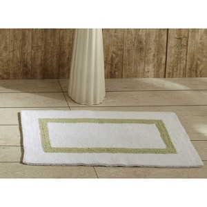 Hotel Bath Rug 100% Premium Cotton Tufted Weave Two Tone Reversible Bathroom Rug, Super Soft Absorbent, Machine Washable Bath Mat - 1 of 4