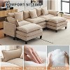 112" Modular Sectional Sofa, U-Shape Cloud Couch/Deep Seat/Armrest/Plush Corduroy Fabric, No Assembly Required, Space-Saving - 4 of 4
