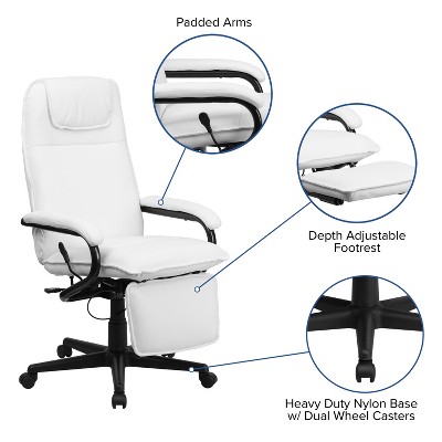 ErgoExec High-Back White LeatherSoft Adjustable Executive Chair