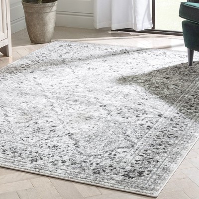 Off-White Polypropylene Oriental 8' x 10' Area Rug