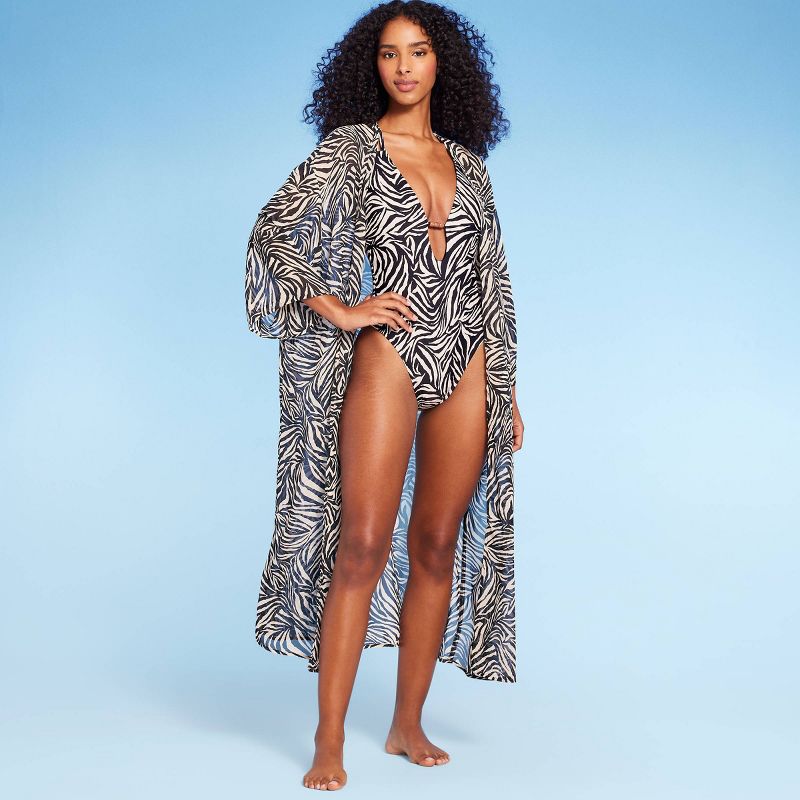 Women's Cover Up Maxi Duster - Shade & Shore™ Multi Animal Print, 1 of 7