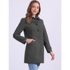 Allegra K Women's Winter Outerwear Peter Pan Collar Mid-thigh A-line Single Breasted Coat - 3 of 4
