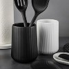 LunaLulinlk Ribbed Ceramic Kitchen Utensil Holder, Black - 3 of 4