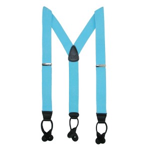 CTM Men's Elastic Button End Dress Suspenders with Silver Hardware - 1 of 4