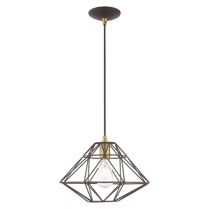 Livex Lighting Geometric Shade 1 - Light Pendant in  Bronze - 1 of 2