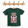 Pink and Teal Nutcracker Patchwork Print - Youth Short Sleeve Graphic T-Shirt and Toddler Short Sleeve Graphic T-Shirt - 2 of 3