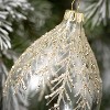 Gold Pine Branch Ornament Multicolor 4"H Glass Set of 3 - 2 of 4