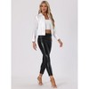 INSPIRE CHIC Women's Holographic Shiny Long Sleeve Metallic Zip Front Track Jacket - 3 of 4