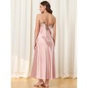 cheibear Womens Satin Sleeveless Nigthgown Lace Trim Sleep Dress Sleepwear Pajama Dress - 3 of 4