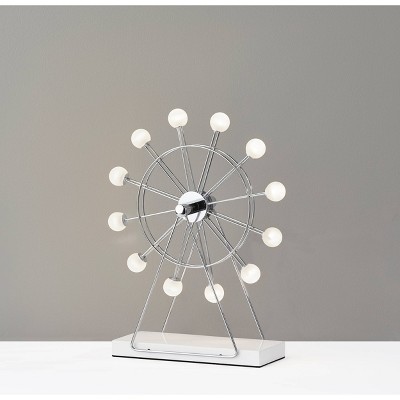 Small Coney Ferris Wheel Table Lamp (Includes LED Light Bulb) Chrome - Adesso