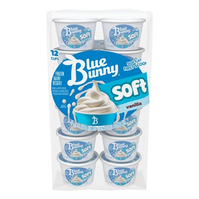 Blue Bunny Soft Vanilla Cups Frozen Dessert - 33.6oz/12pk