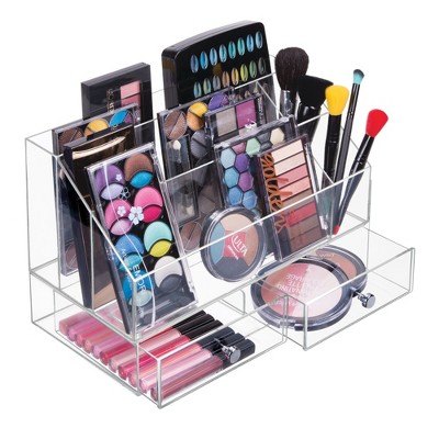 iDesign 5-Section Countertop Makeup Organizer with Drawers - Clear