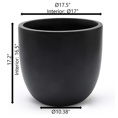 White Round Magnesium Oxide Outdoor Planter 17.2"