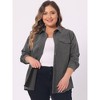 Agnes Orinda Women's Plus Size Business Casual Long Sleeve Denim Button-Down Shirts - 2 of 4
