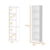 SEVOBAL Decorative Bookshelf Shelves on Sale Slim Vertical Bookcase Large Bookshelf Librero for Living Room, White, 11.7"*17.7"*72" - 3 of 4