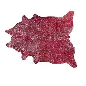 5' X 7' Green and Silver Cowhide Hand Knotted Area Rug - 1 of 4