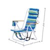 DSVIMOY Folding Beach Chair, Portable Backpack Foldable Camping Chair with Headrest Cup Holder, Blue & Green Stripes, 23"*21.7"*31.5" - 3 of 4