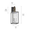 Lahden 26" 3 Light Outdoor Wall Light with Clear Seeded Glass in Textured Black - 4 of 4