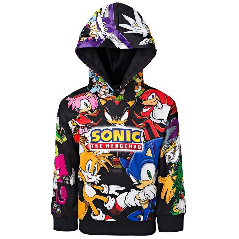 Sonic the Hedgehog Sonic The Hedgehog Tails Shadow Little Boys Fleece  Pullover Hoodie Black 4