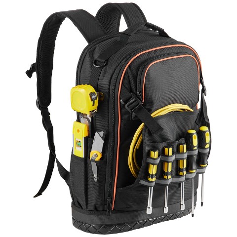 HBEZON 65-Pocket Tear-Resistant Tool Backpack with 21-Piece Tool Set, Ergonomic Design, Holds Up to 70lbs