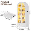 Fredees 73" Tall Arched Display Cabinet, 4-Tier Curio Cabinet with 3-Color LED Lights and Human Sensor, Adjustable Shelf for Toys & Books - 2 of 4