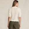 Lands' End Women's Lace Pointelle Puff Sleeve Cardigan Sweater - 2 of 4