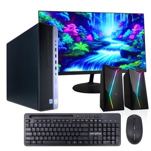Refurbished HP EliteDesk 800G4 Desktop Computer-Intel i5-16GB RAM-1TB SSD-24" LCD-Keyboard & Mouse-RGB Speaker-Windows 11 Pro-Manufacturer Refurbished - 1 of 4