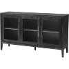 Modern Freestanding Storage Cabinet with Adjustable Shelf, U-Shaped Accent Console Table for Living Room, Black Display Sideboard Organizer - 4 of 4