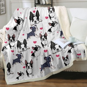 Lovely Bulldog Design Faux Shearling Fleece Blanket 50×60 Inches Soft Cozy Design Throw Blanket for Home Bedroom for All Seasons - 1 of 4