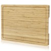 Bamboo Wood Cutting Board for Kitchen, 18"x12" Large Chopping Board, Wooden Cheese Charcuterie Board, with Side Handles and Juice Grooves - 2 of 4