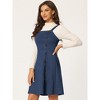 Allegra K Women's Faux Suede Button Decor A-Line Mini Overall Dress - 4 of 4