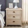 NicBex 3-Drawer Farmhouse Wooden Nightstand,Side Table with Cup Handles for Bedroom,Living Room - 2 of 4