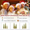 Resenkos 3-Piece Pre-Lit Artificial Christmas Tree Set with Green Branches - Green - 2 of 4