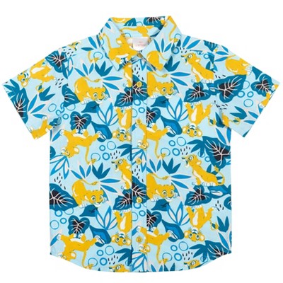 hormigón Perspicaz Contaminar Disney Lion King Simba Big Boys Hawaiian Button Blue Dress Shirt 18-20 :  Target
