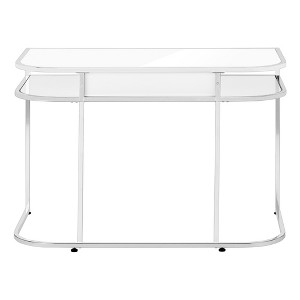 Vynxaria 48" White Laminate Chrome Metal Computer Desk Modern Home Office Workstation with Storage Drawers - 1 of 4