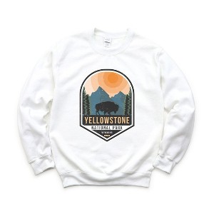 Simply Sage Market Women's Graphic Sweatshirt Yellowstone National Park Badge - 1 of 3