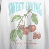 Sweet Living Hang In There Cherries Crew Neck Short Sleeve Women's White Crop Top - 2 of 3