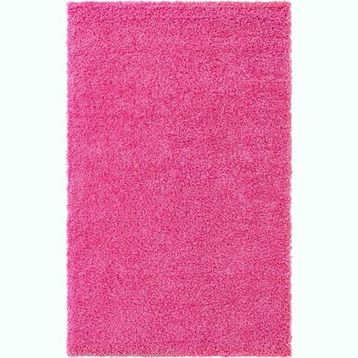 Taffy Pink Rectangular Synthetic Shag Indoor Area Rug