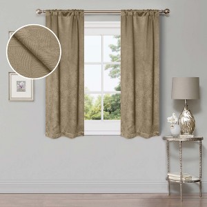 Modern Geometric Waves Room Darkening Semi-Blackout Curtains, Set of 2 by Blue Nile Mills - 1 of 4